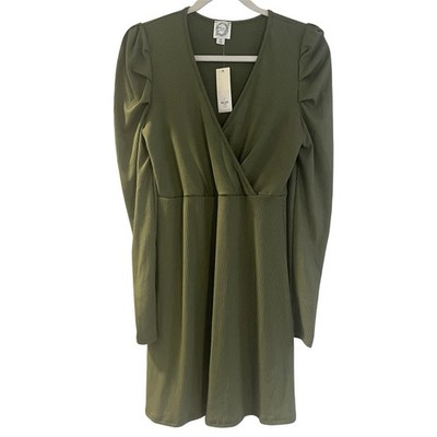 NWT Blue Rain Francescas Green Long Sleeve Mini Dress M