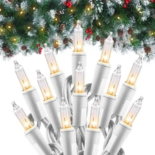 Minetom Clear Christmas Lights Set 100 Count 25 Feet Incandescent Bulb Mini Stri