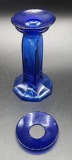 Vitage Candle Bobeche, Set of 2 Cobalt Blue Glass Wax Catchers