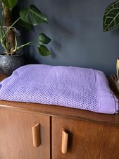 Vintage Lilac Cellular Blanket Bedspread Throw Retro Mid Century