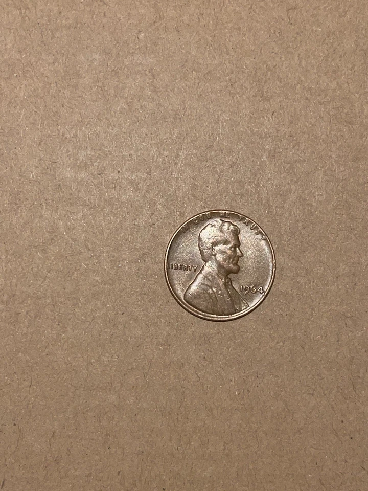 1964 Lincoln Copper Penny VERY RARE Error! (Misprint/DDO on "4"- smudged) - Image 2 of 4