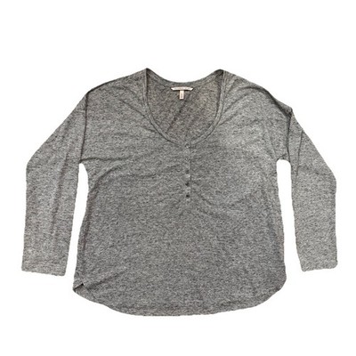 Y2K VTG Victoria's Secret Womens Long Sleeve Heather Grey Lounge Top Size M