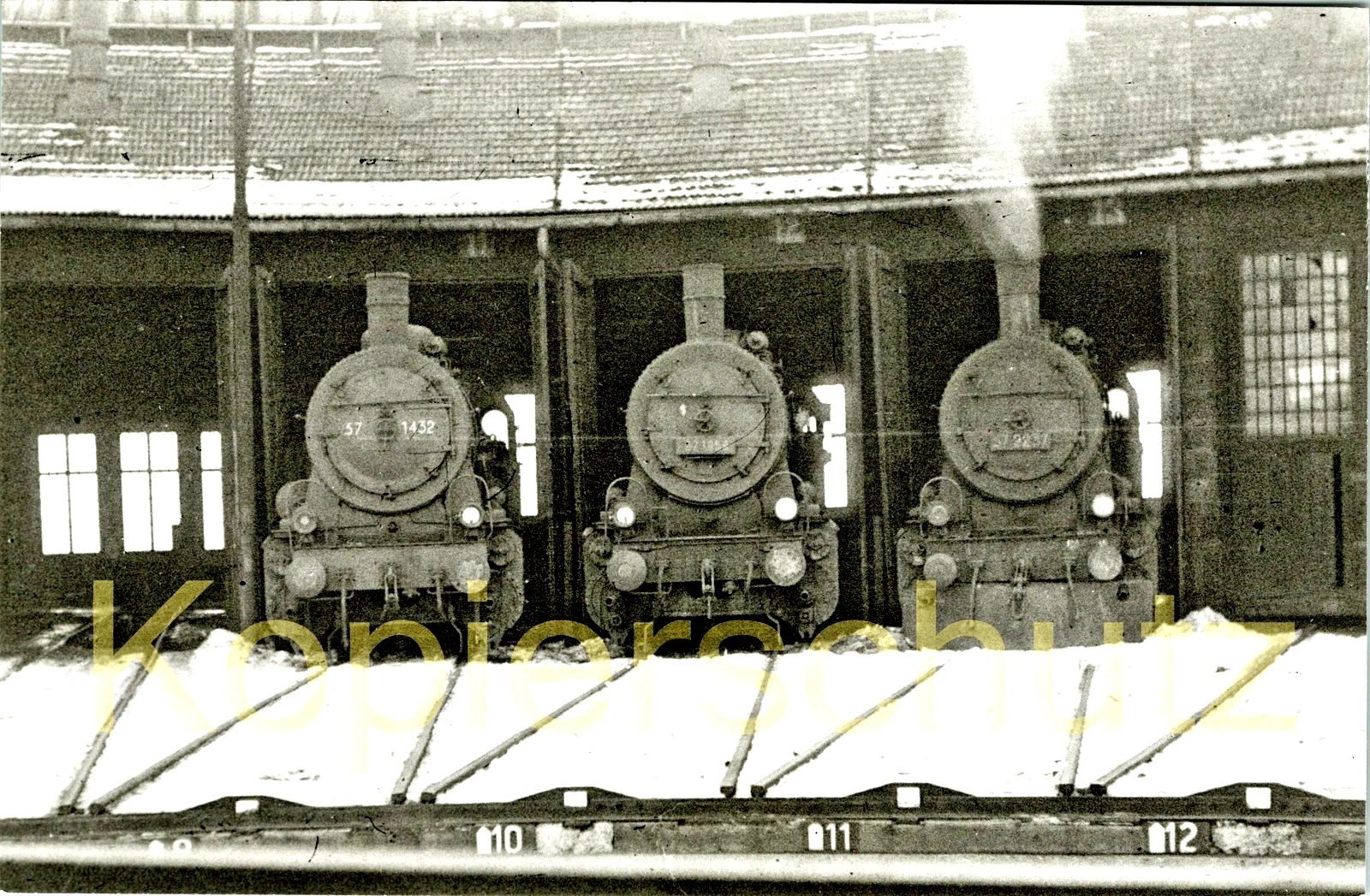 Foto - BBÖ 57 1432, 57 1956 und 57 2237 in Hütteldorf 1951 - Bild 1 von 1