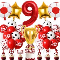 Fussball Deko Geburtstag Kinder 9 Jahre Junge - 9. Geburtstagsdeko Luftballons F