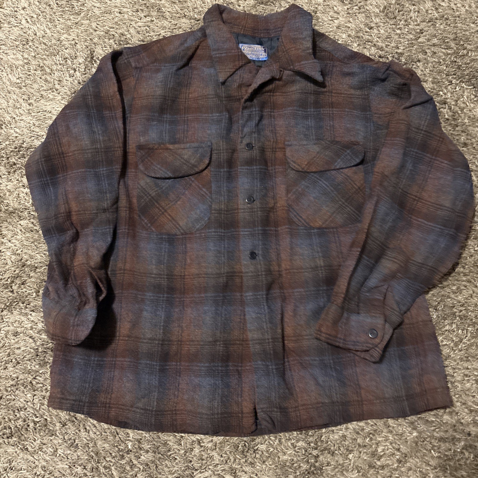 Vintage Pendleton Flannel Loop Collar Rockabilly … - image 1