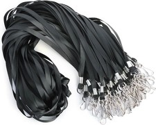 50 Pack black lanyards Lanyards for Id Badges Safety 50 pack, Black