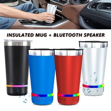 Stainless Steel Tumbler  Bluetooth Speaker USB Rechargeable with Lid 16 oz