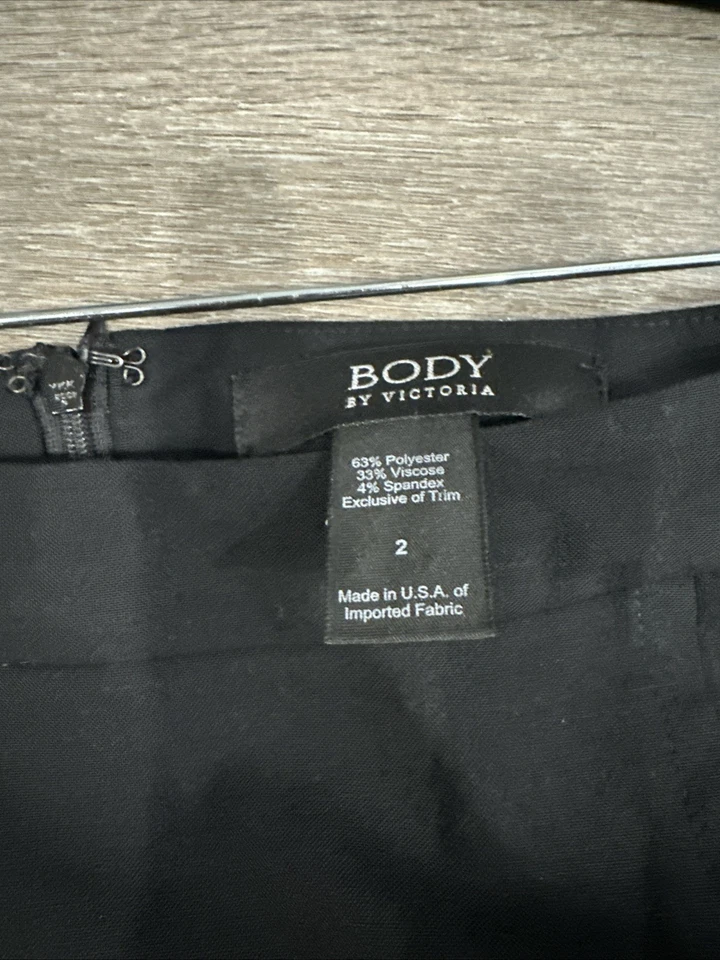 Falda Body By Victoria Secret para mujer 2 lisa negra carrera trabajo oficina cremallera Foto 3 de 3