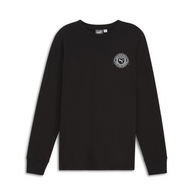 PUMA Vintage Sport Crew Neck Long Sleeve T-Shirt Mens Black Casual Tops 68349701