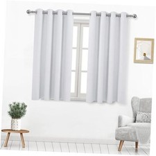 Thermal Drapes for Living Room, Room 52"W x 45"L Pack of 2 Greyish White