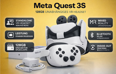   Meta Quest 3S 128GB   Eigenständiges VR-Headset Gaming Gamer Brille  