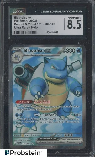 2023 Pokemon MEW EN Ultra Rare #184 Blastoise ex CGC 8.5 NM-MT+