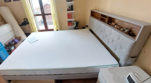 Letto Contenitore 140 X 190 Cm Con Cassetti,testiera Apribile, Luci Come Nuovo - Foto 3 di 16
