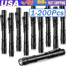 200Pc Small LED Flashlight Torch Penlight For Dentist Camping Hiking Pocket Lamp