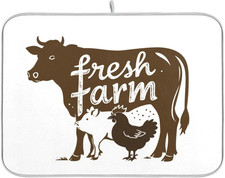Dish Mat Absorbent, Reversible, Microfiber,Dish Drying Mat for Kitchen, Farmhous