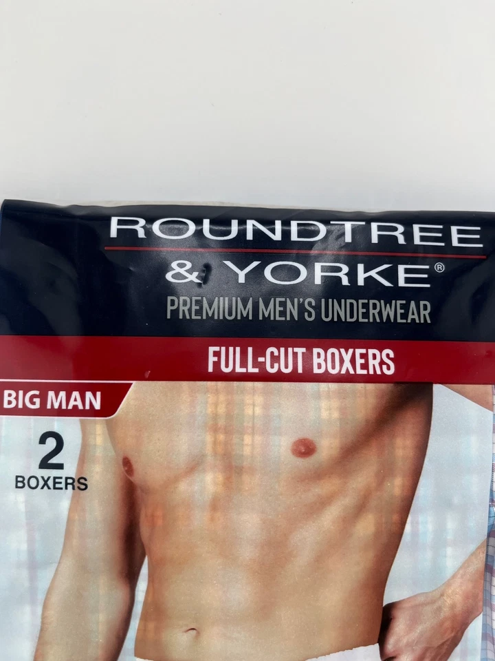 Paquete de 2 calzoncillos boxer de corte completo Roundtree & Yorke Big Man talla 48 ropa interior de algodón nuevos con etiquetas Foto 4 de 4
