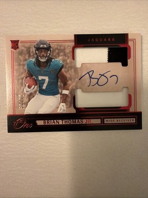 2024 Panini One Rookie Dual Patch Autographs Brian Thomas Jr. #33  /75 AU MEM RC