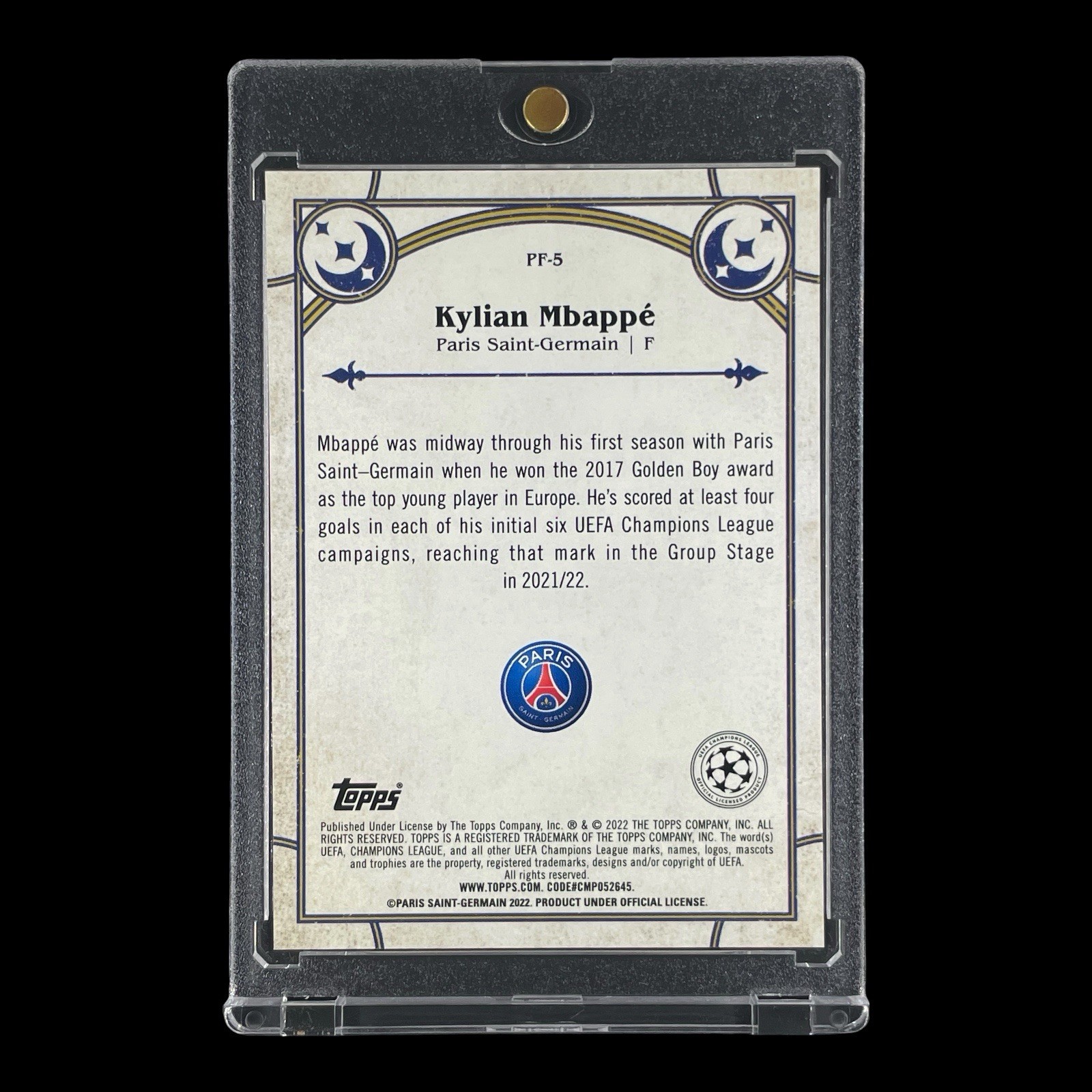 KYLIAN MBAPPE SILVER CHROME REFRACTOR HOLO 2021-22 Merlin Topps Insert - France view 3