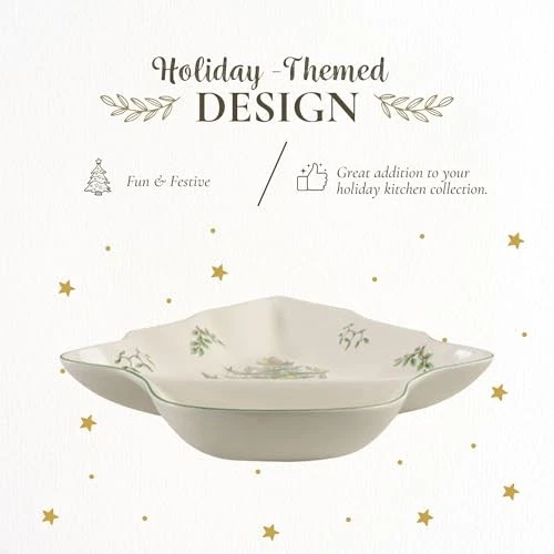 SPODE CHRISTMAS TREE CHIP DIP TREE-SHAPED DISH 14" PORCELAIN - 1697959 - GREEN - Image 4 of 4