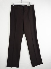 NWT Talbots Dress Pants Womens Brown 12L Pleated Office Career Straight
