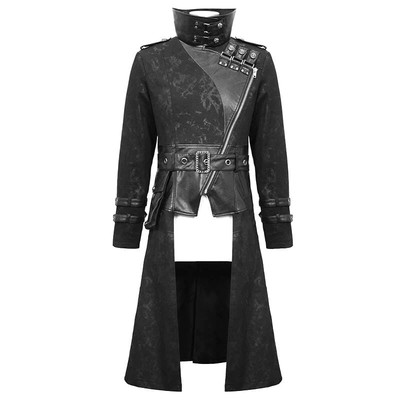 Mens Devil Fashion Long Goth Punk Trench Coat Jacket Black