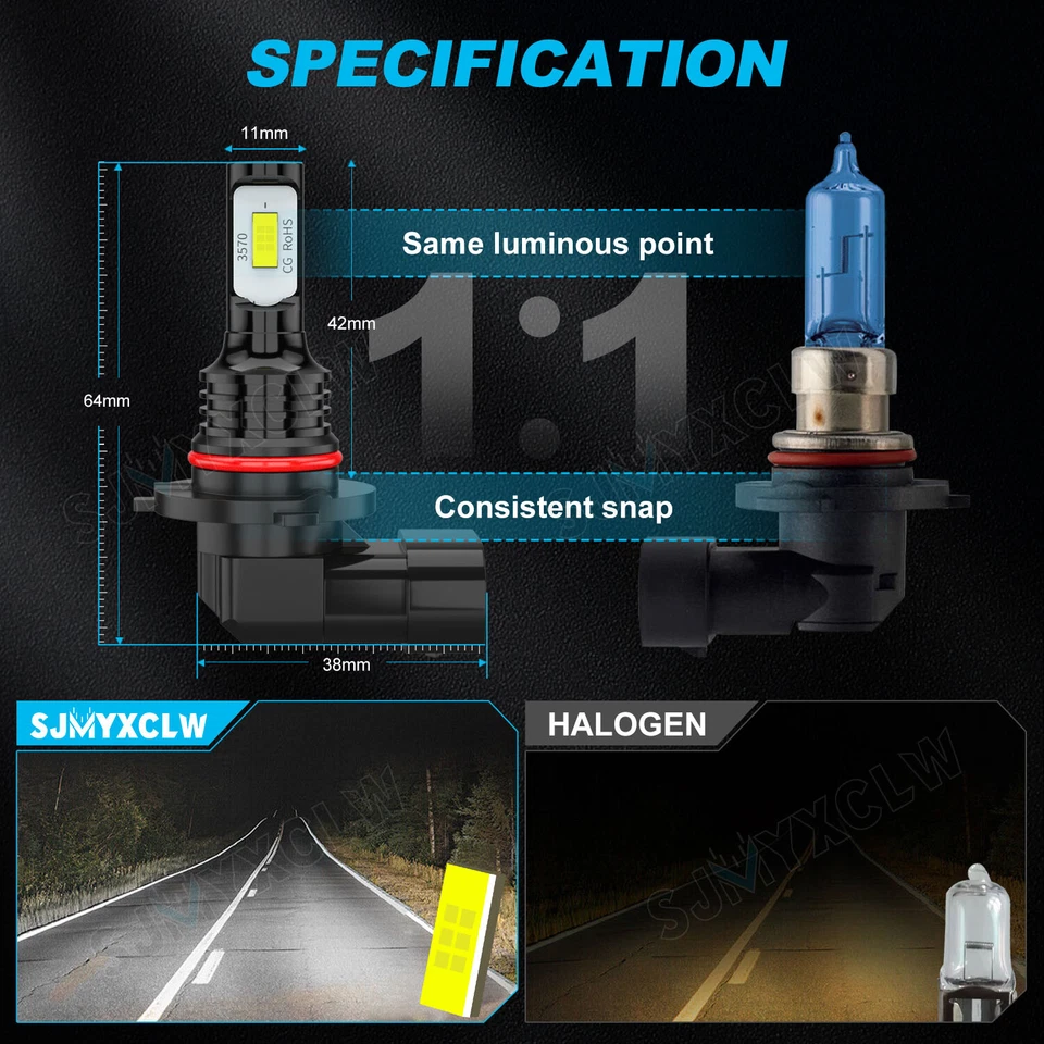 Faros LED de haz alto bajo antiniebla 6000K para Toyota Solara 2004-2006 Foto 4 de 4