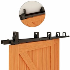 CCJH 4-20FT Top Mount Sliding Barn Door Hardware Kit Single/Double/Bypass Doors