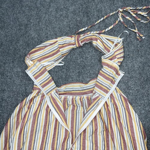 Dress Womens Size S Striped Orange Cream Cutout Halter Boho Maxi Summer Beach - Picture 10 of 12