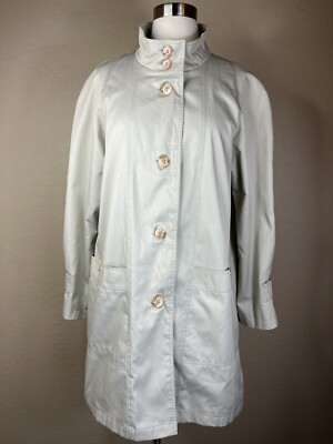 Vintage NEW YORK HARBOR From Andrea Womens 12 Large Rain Coat Jacket Beige