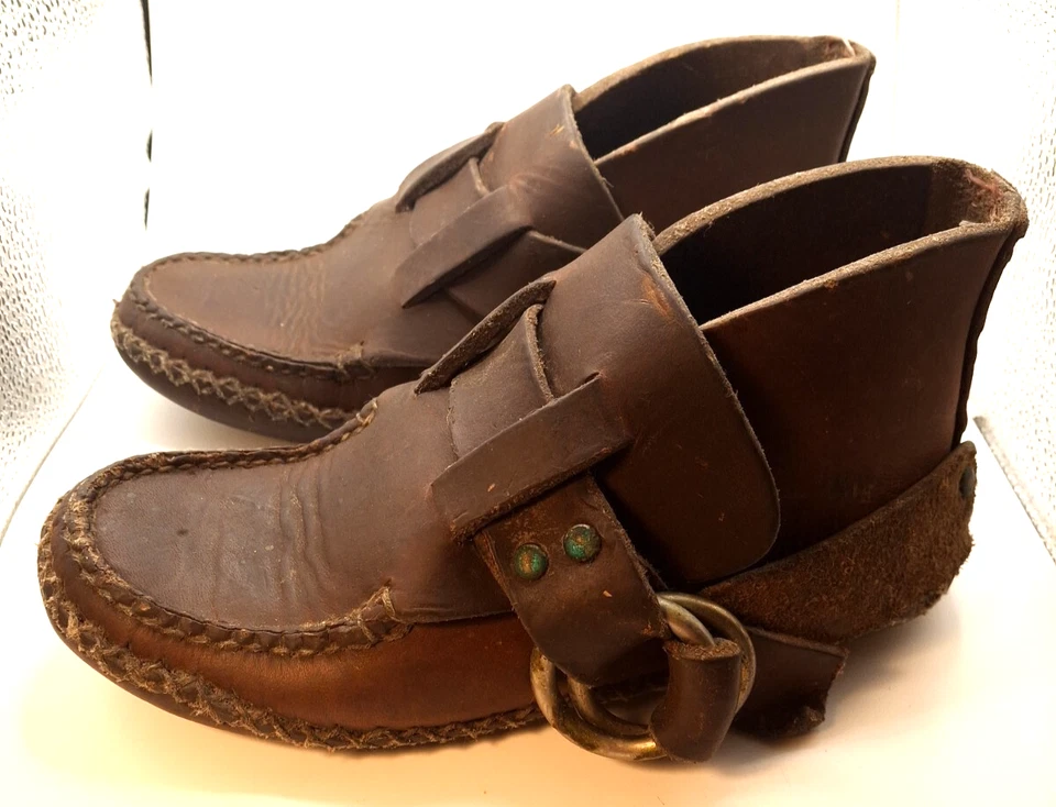 Bota anel clássica Quoddy, mocassim de couro costurado à mão tamanho 6.5 vintage - Imagem 3 de 4