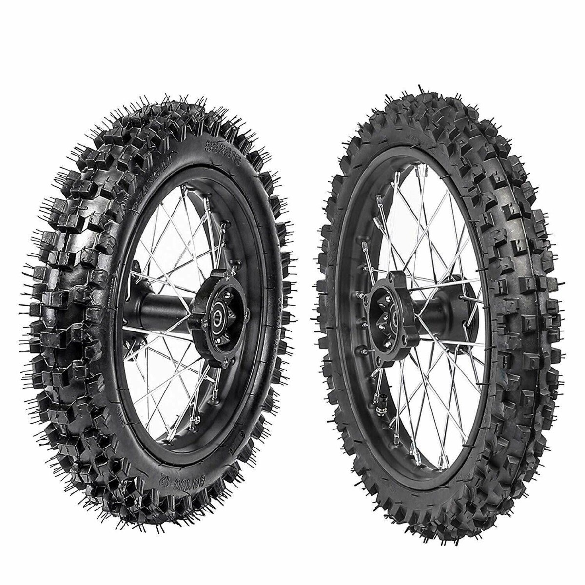 60/100-14 + 80/100-12 Front Rear Wheel Rim Tire KX65 SSR 110 125