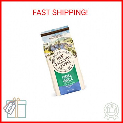 New England Coffee French Vanilla Decaffeinated Medium Roast Ground Coffee, 10oz - 第 1/2 張圖片