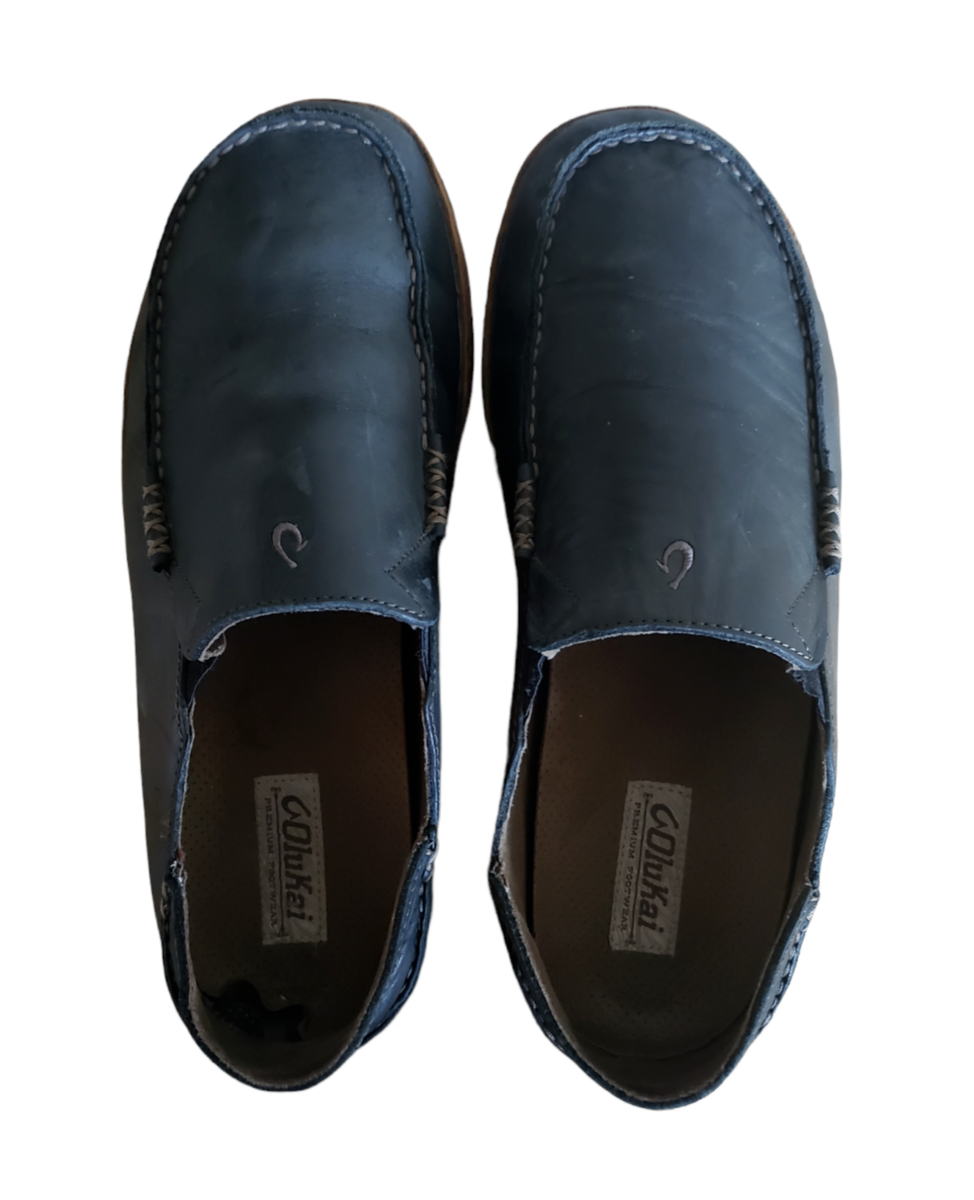 MEN\'S OLUKAI‎ LEATHER BLACK LOAFERS SLIP ON SHOES (sz US 11.5. EURO 45) Moloā Men main image 3