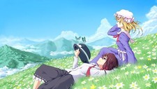 Landscape anime girls brunette blonde closed eyes Custom Gaming Mat Desk