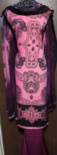 3 peice Unstitched open fabric Salwar Kameez Plazzo Suit bollywood dress Purple