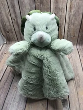 Kelly Toys Green Dino Security Lovey Blanket K-Luxe Baby Rattle Soft Plush Toy