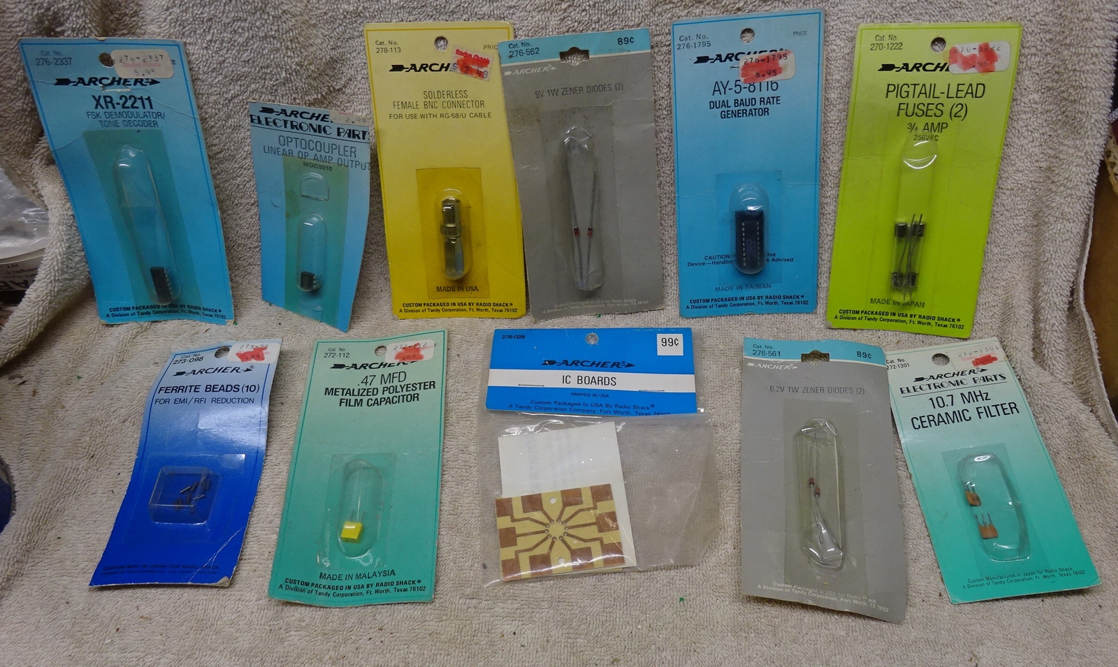 ** Vintage RADIO SHACK PARTS LOT 11 UNOPENED packs of ELECTRONIC