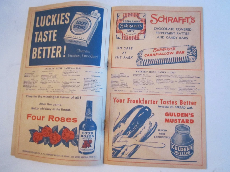 1957 YANKEES VS CHICAGO WORLD CHAMPIONS OFFICIAL PROGRAM & SCORE BOOK TUB BP - Image 4 of 4