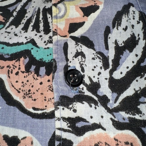 Vintage 90s Reyn Spooner Linen Blend Hawaiian Shirt Size Large Colorful AOP - Picture 7 of 14