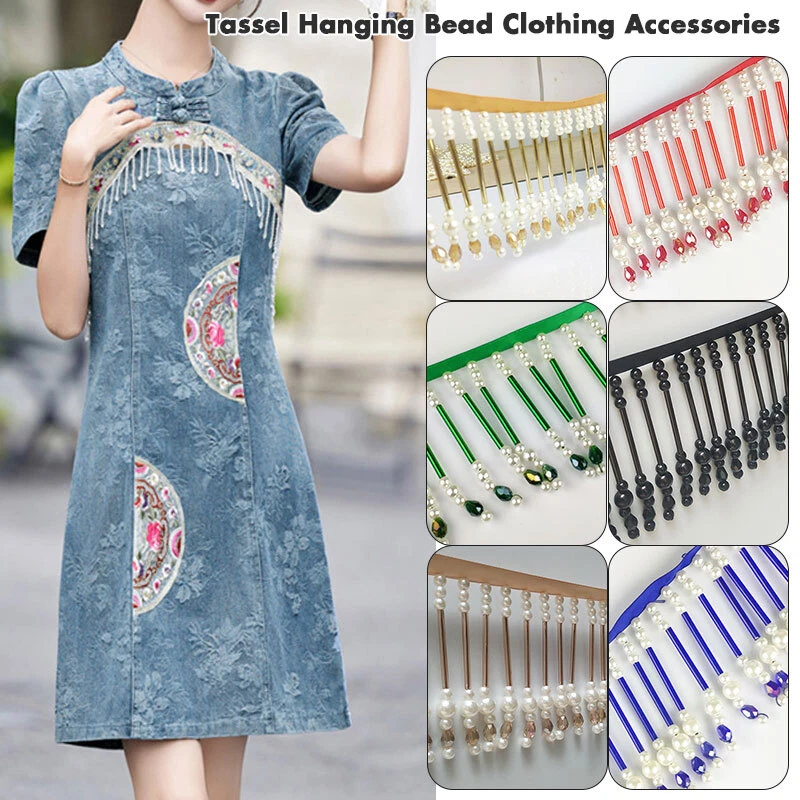 Bead Glass Pearl Tassel Fringe Lace Edge Trim Ribbon Costume Sew Craft Decor - image 2 of 4