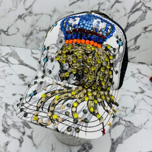 Rebel Spirit Lion King White | Black | Blue | Orange | Yellow Rhinestone Trucker - Picture 7 of 7