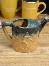 Vintage Majolica? Sprinkling Can Pottery 7" 2 Tone