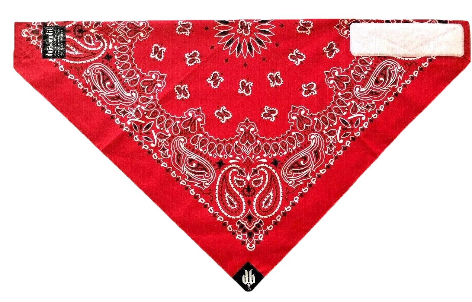 Bandana Quick Adjustment Hook & Loop Dust Bandit® Red Paisley Print - Thumbnail 1