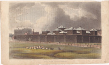 Antique Print- Notorious Coldbath Prison,  London - said to give the Devil ideas