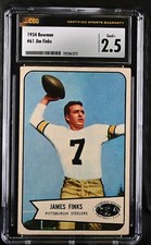 1954 Bowman #61 Jim Finks Pittsburgh Steelers - Rookie Card - CSG 2.5 Good+