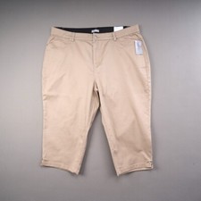Catherines Capri Pants Womens 26W Khaki Stretch NWT
