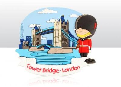 London Tower Bridge mit Guard,Souvenir Rubber Magnet Great Britain