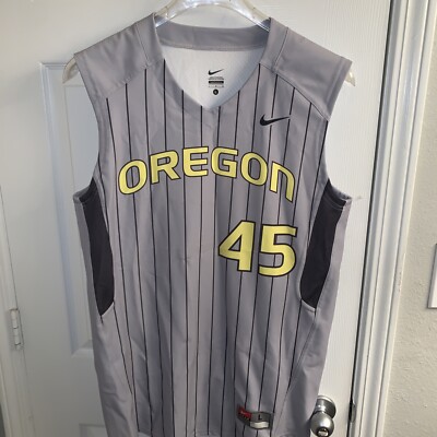 NEW WITHOUT TAGS PINSTRIPE OREGON UNIVERSITY FIGHTING DUCKS BASKETBALL JERSEY L