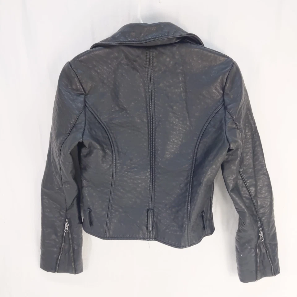 Chaqueta de motociclista Victoria's Secret de cuero sintético negra para mujer XS vegana Foto 2 de 4