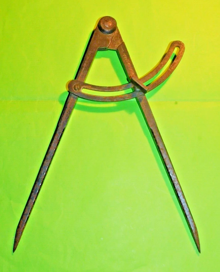 Ancien Compas D'outillage Signé - N°67 - Instrument De Mesure Vintage - Occasion